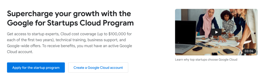 google for startups cloud program