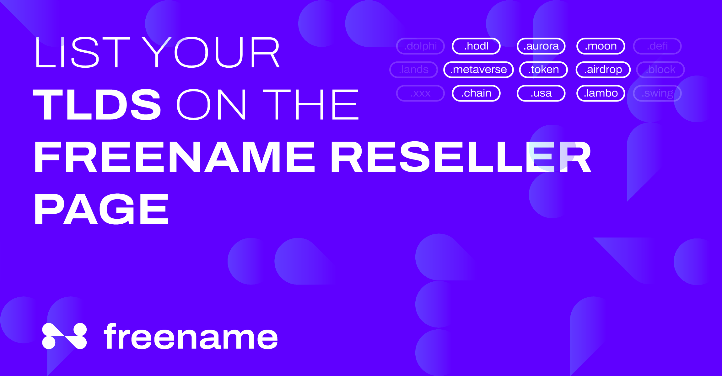 List your TLDs on the Freename Reseller Page