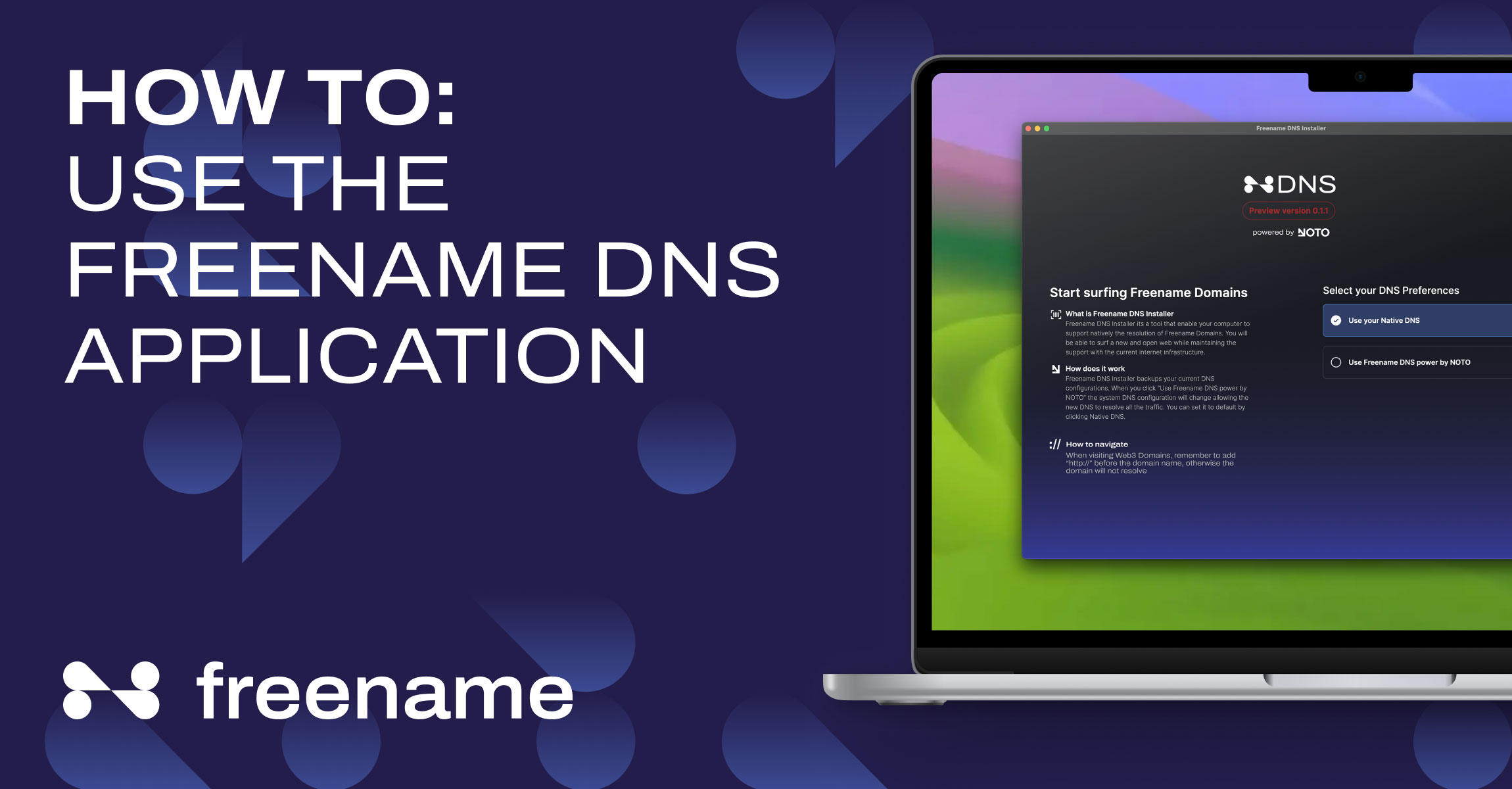 How To: Use the Freename DNS Application