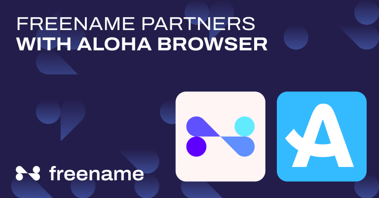 Freename and Aloha Browser Partnership banner