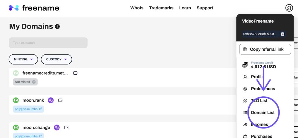 Transfer Web3 Domains